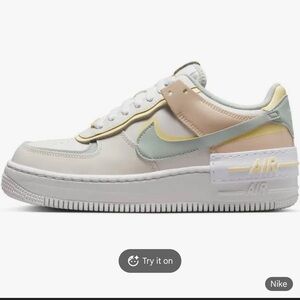 Nike Air Force 1 Shadow Women's Sneakers - Cream, Yellow, Green